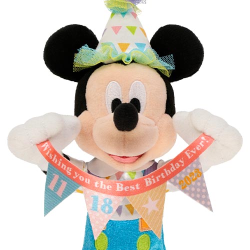 [現貨]東京迪士尼園內 40週年限定 "11.18.2023"系列 Mickey Mouse 米奇老鼠 生日彩帶 22cm公仔 鎖匙扣