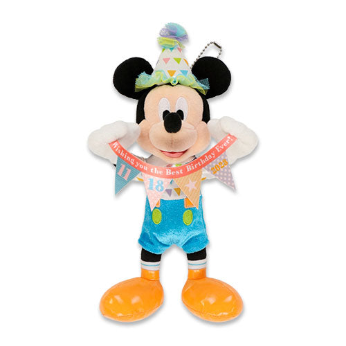 [現貨]東京迪士尼園內 40週年限定 "11.18.2023"系列 Mickey Mouse 米奇老鼠 生日彩帶 22cm公仔 鎖匙扣